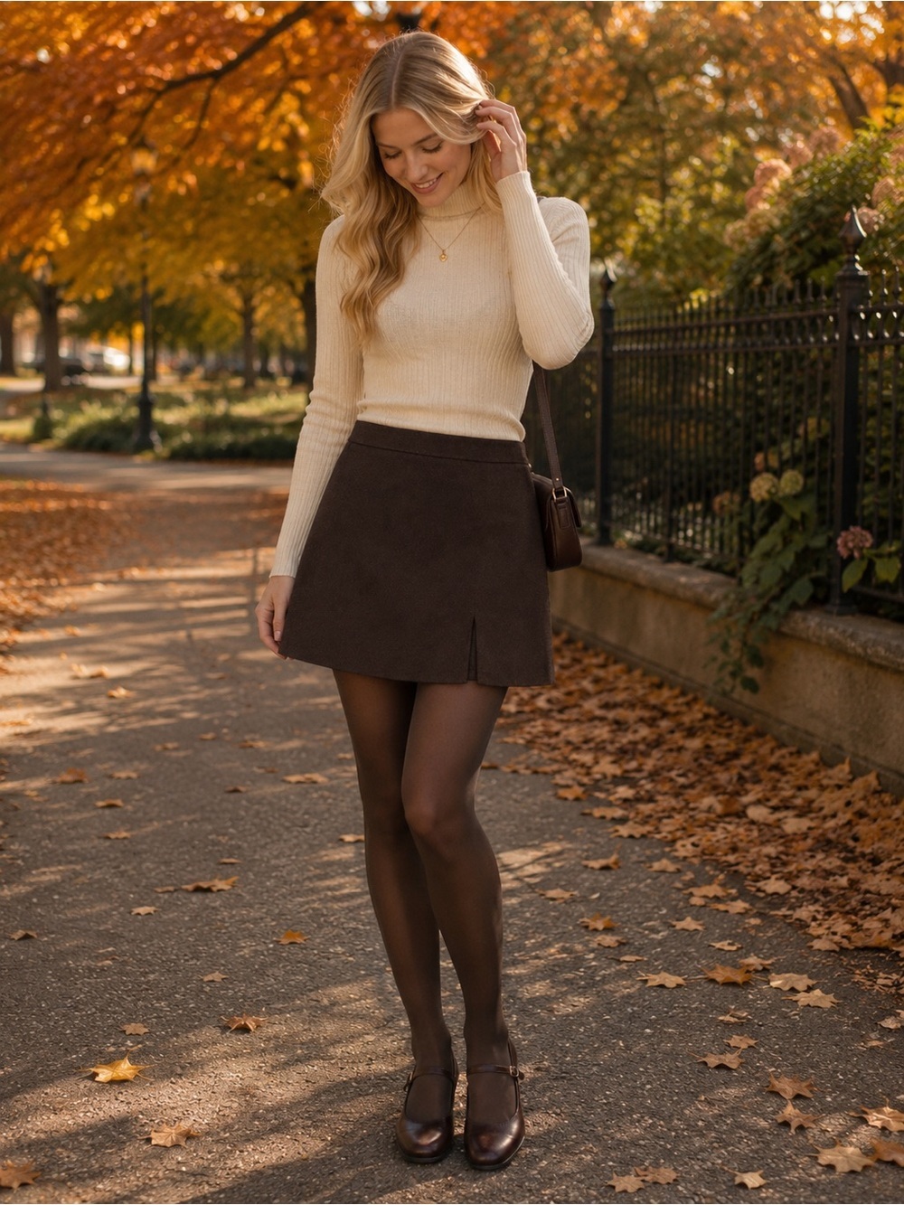 NWT Altar’d State Espresso Brown Mini Skirt XXL | Fall Academia A-Line Skirt